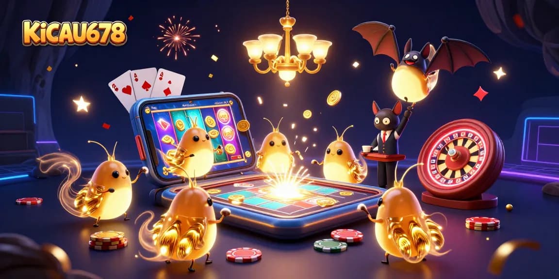 KICAU678 showcases a vibrant cave casino illuminated by glowworms, featuring engaging gameplay elements.