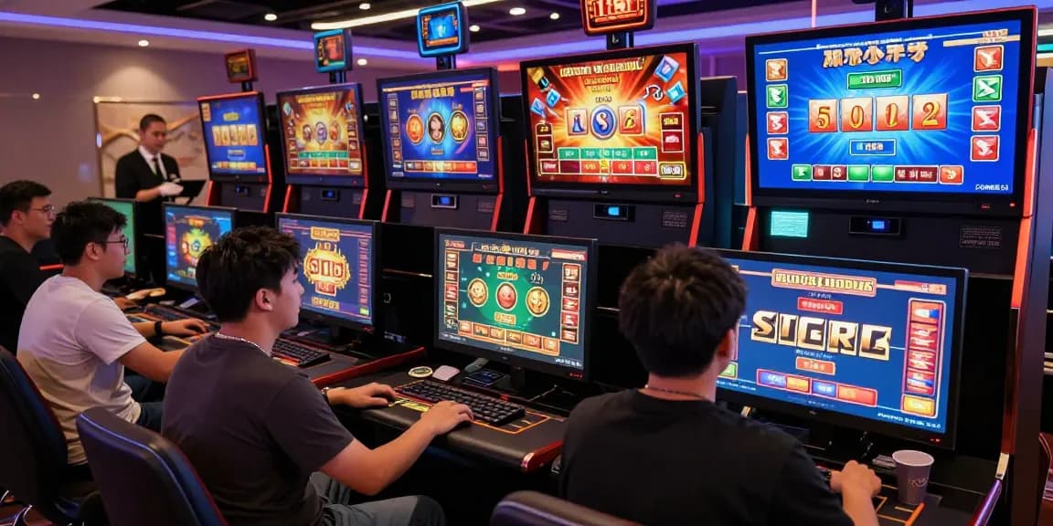 Engaged players experiencing the excitement of b52cc in a modern online gaming casino environment, showcasing vibrant games and customer support.