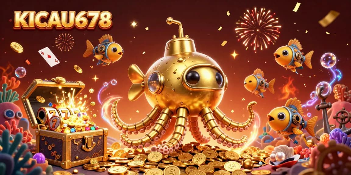 KICAU678 slots come alive with golden kraken submarine and exciting gameplay elements, showcasing an immersive casino experience.