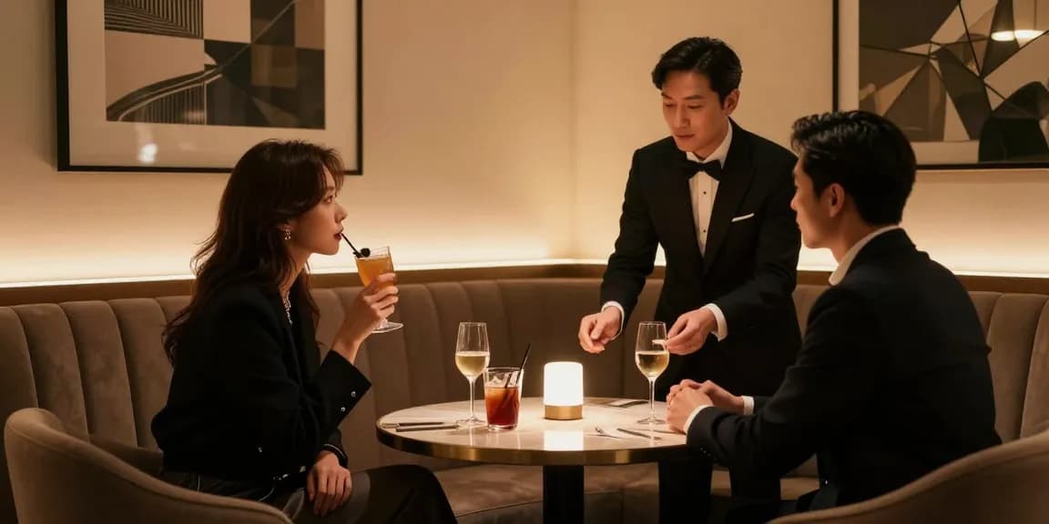 강남블랜딩쩜오에서 고급스러운 분위기 속 매니저와 함께 특별한 시간을 보내는 모습입니다.