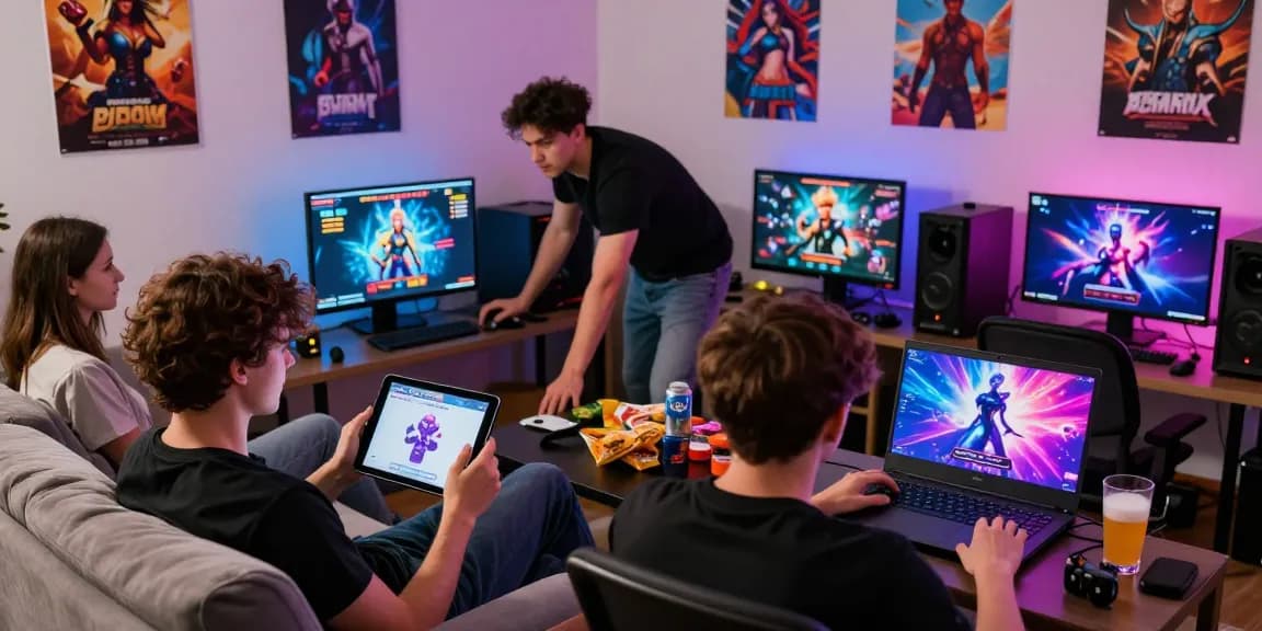 Engaging players enjoying a sex game online on various devices, showcasing a vibrant gaming environment.