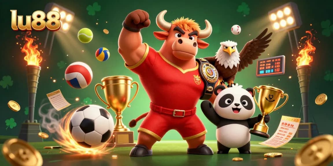 Celebrate wins with lu88's thrilling sports betting scene filled with action-packed elements.