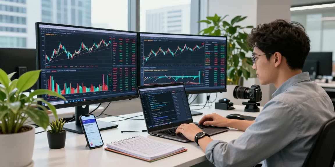 实时外汇交易工作区，显示EURUSD行情数据源和技术指标。