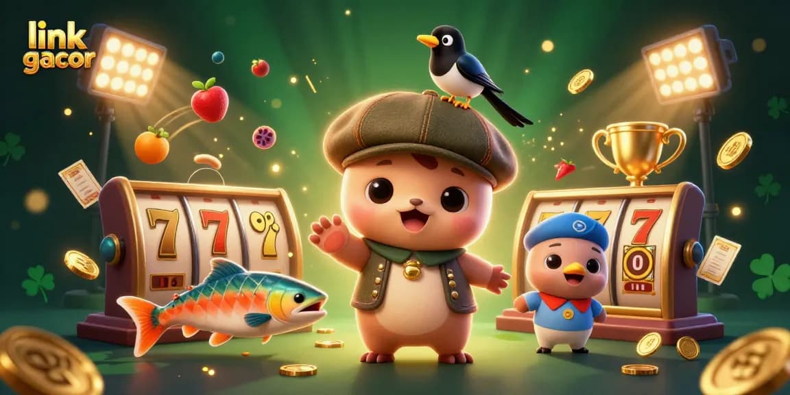 Experience the excitement of link gacor slot games with vibrant visuals of a playful Loch Ness monster.