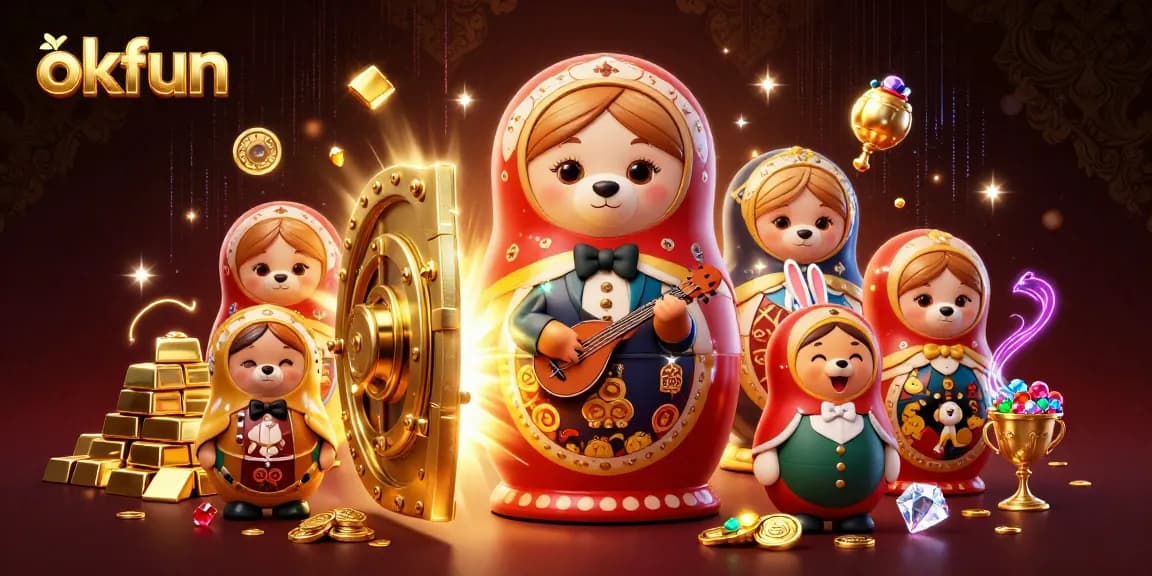Engage with okfun’s vibrant gaming world in this lively 3D casino scene.