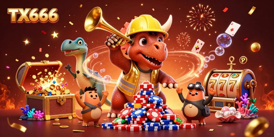 Experience exciting gameplay at TX666 with dynamic poker chip building and gaming elements.