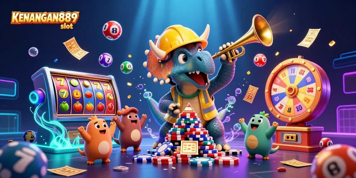 Experience the thrill of winning with KENANGAN889 slot in a vibrant casino scene.