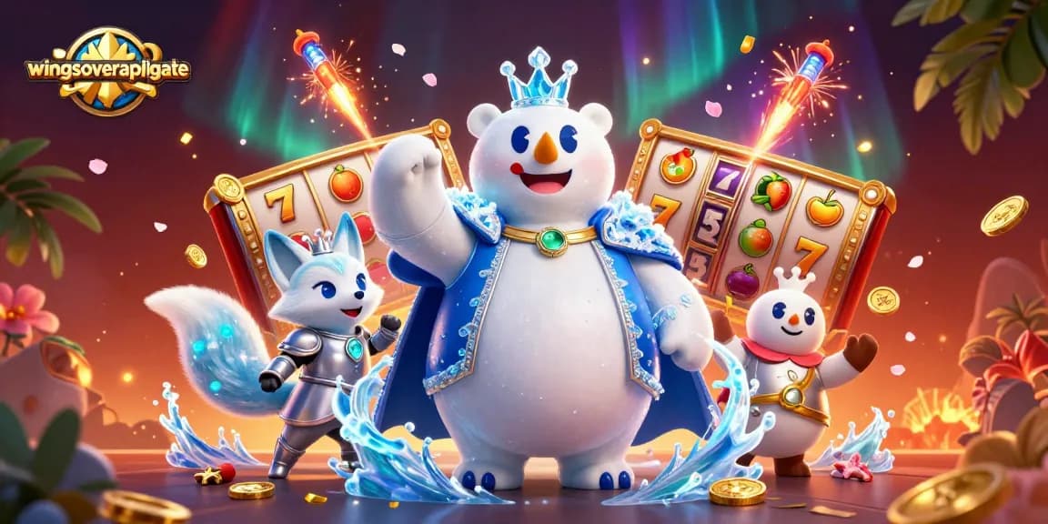 Spin to win at wingsoverapplegate with 3D colorful slot reels and playful characters.