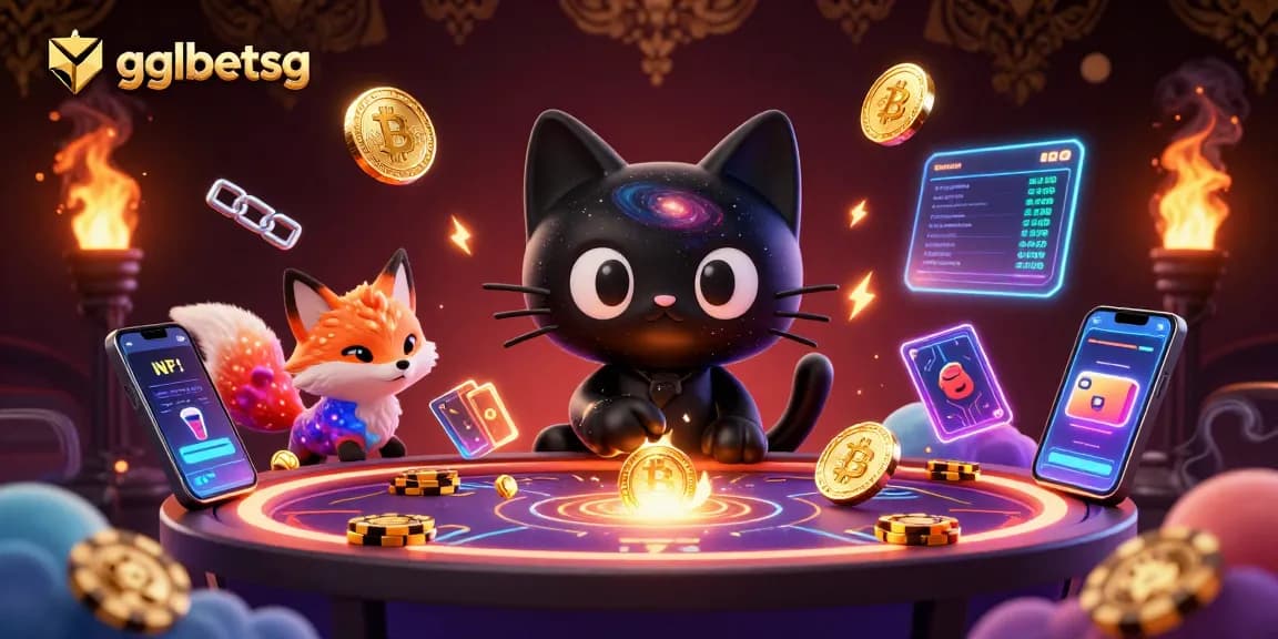 gglbetsg showcases cosmic esports betting with a black hole cat winning chips and cards