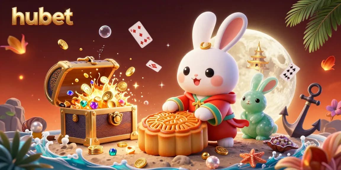 Engage with hubet's vibrant casino experience through a dynamic 3D moon-themed scene.