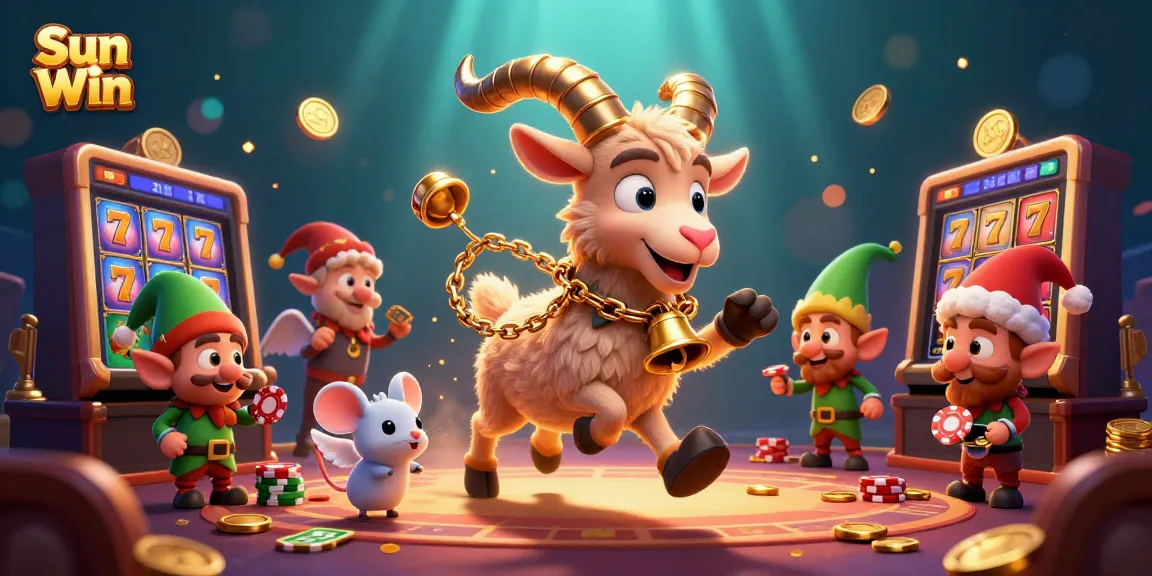 Sun Win offers a thrilling experience with 3D animated characters engaging in a vibrant casino scene.