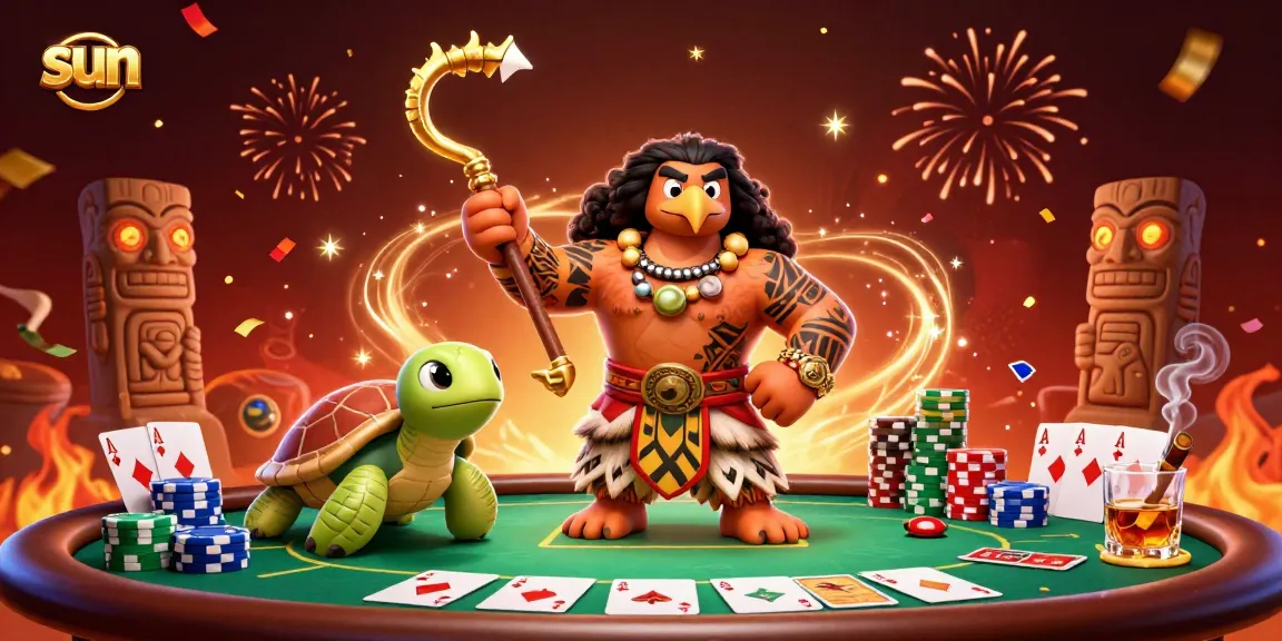 Engage with the sun-themed casino adventure featuring vibrant poker gameplay and dramatic characters.