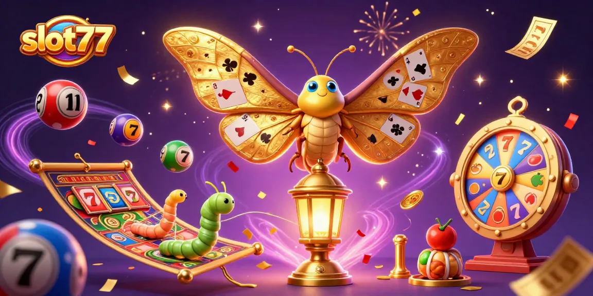 Experience thrilling wins with slot777 in this vibrant casino illustration featuring colorful symbols and magical elements.