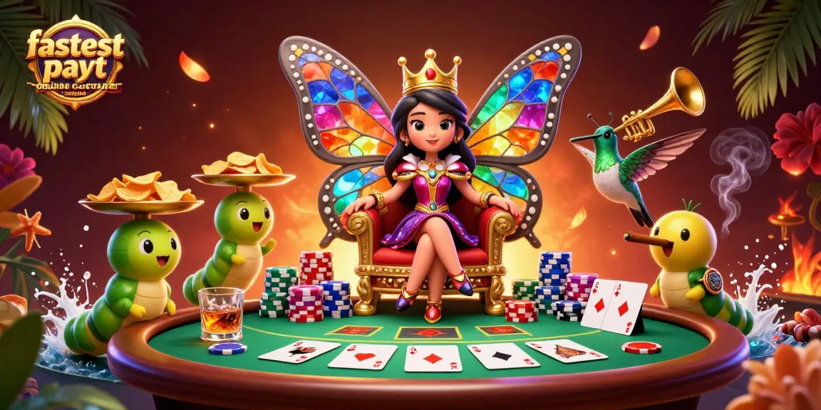 Experience the thrill at the fastest payout online casino Canada with vibrant characters and poker elements.