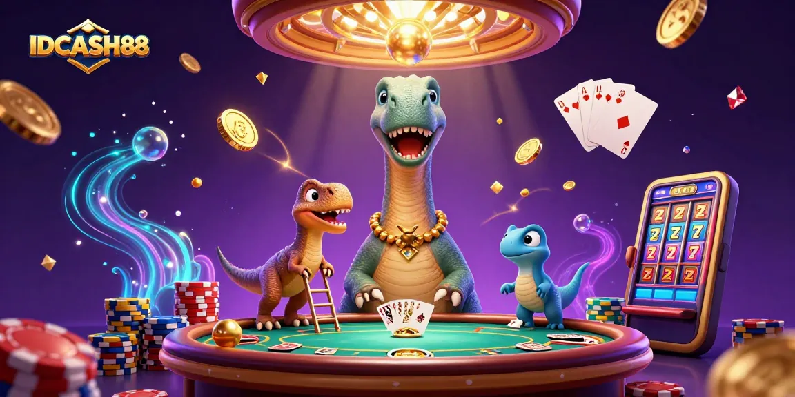 Experience thrilling gameplay with IDCASH88 in this dynamic, vibrant casino scene.