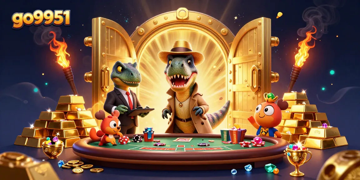 Experience thrilling blackjack with go9951, featuring a card-counting velociraptor at the table.