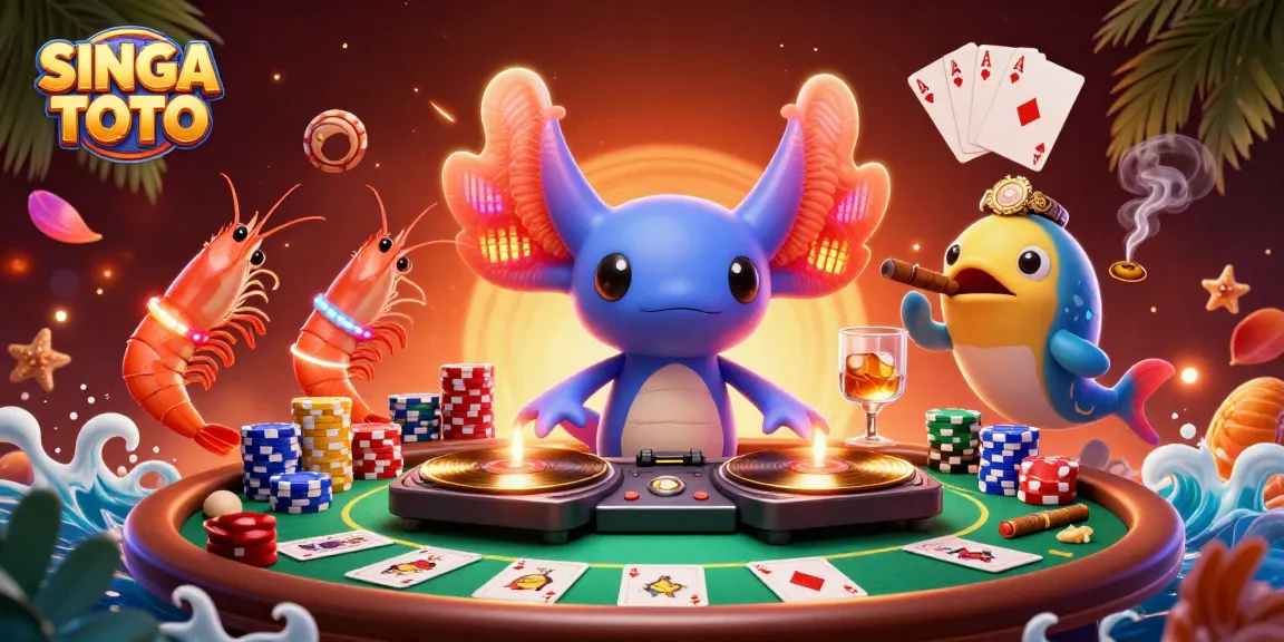 SINGA TOTO memikat pemain dengan suasana kasinonya dengan DJ axolotl neon beraksi.