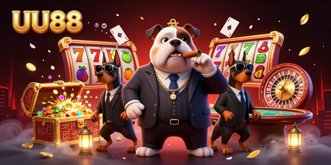 Experience the thrill of UU88 with vibrant slot reels and engaging casino environment elements.