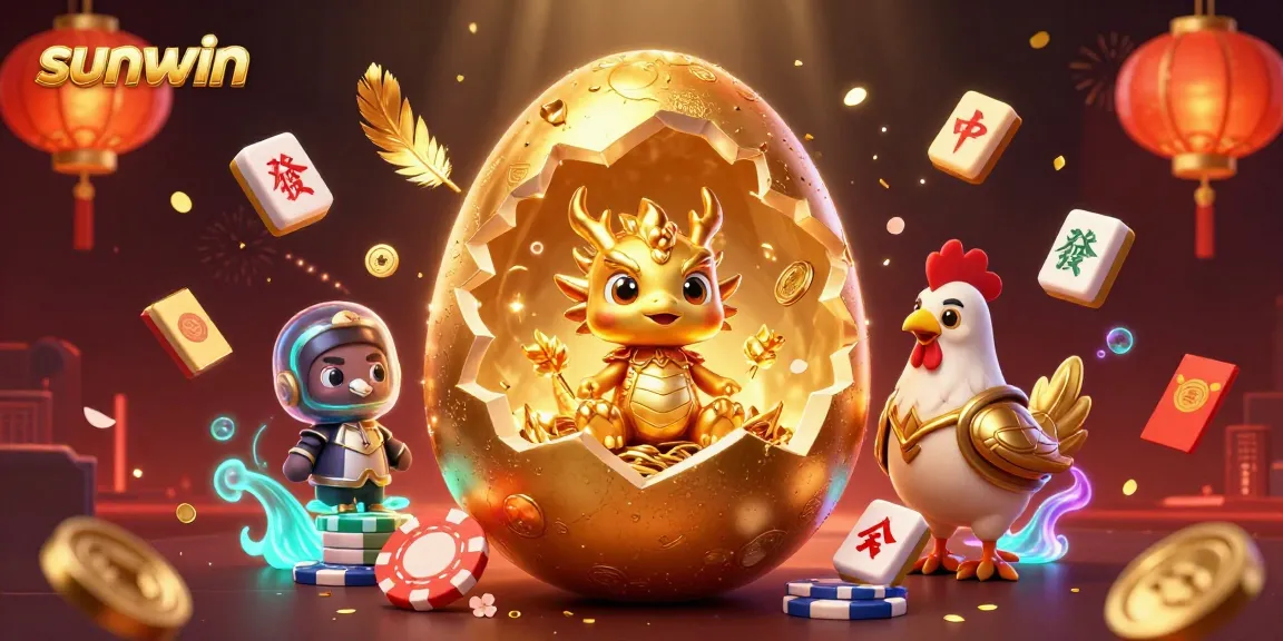 Engage with sunwin's exciting 3D casino scene featuring a golden dragon on poker chips.