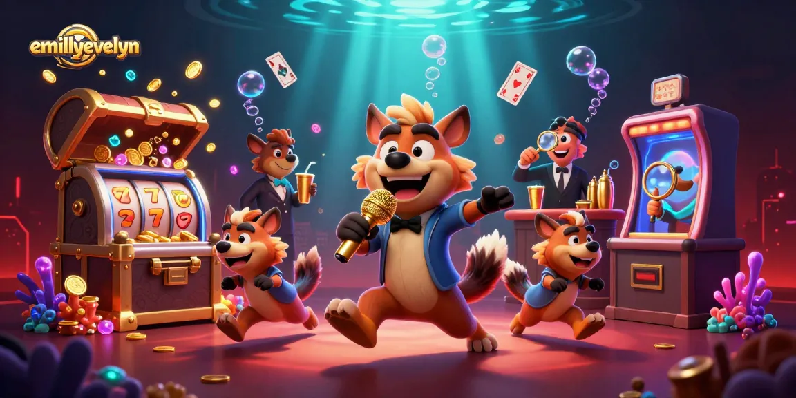 engage in emillyevelyn's vibrant comedy casino atmosphere featuring hyenas amidst thrilling gaming