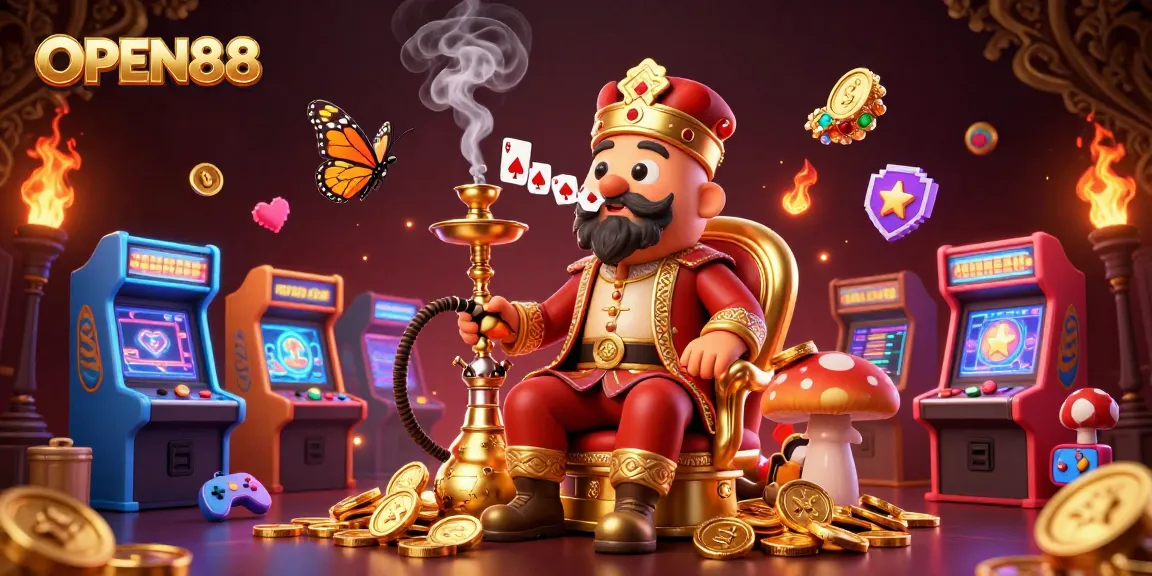 Experience excitement at OPEN88 with games, vibrant characters, and rich casino elements.