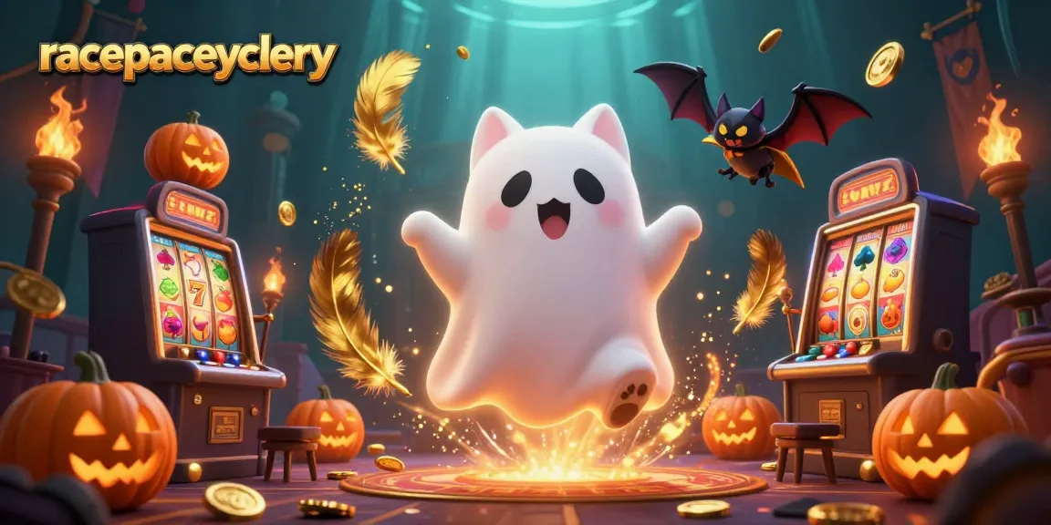 Experience the thrill of racepacecyclery with a ghost cat in a dynamic casino scene.