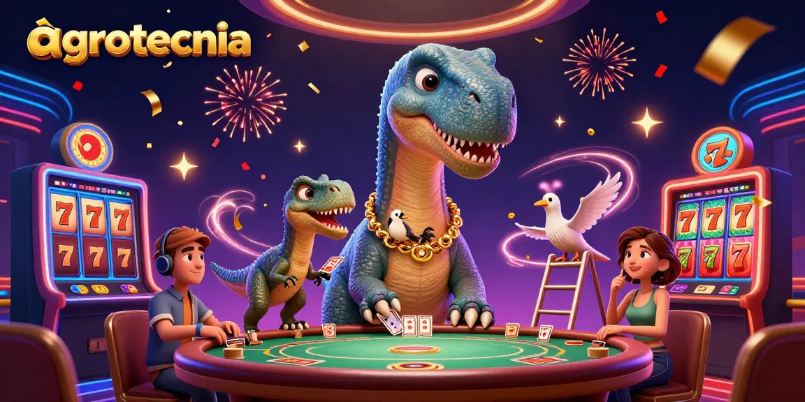 Engage in thrilling slot experiences with agrotecnia at the vibrant casino illustrated scene.