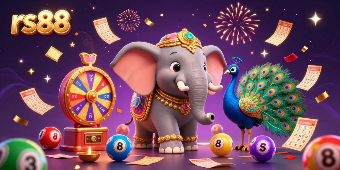 Experience the thrilling atmosphere of rs88 with colorful 3D illustrations showcasing dynamic lottery elements and vibrant gambling activities.