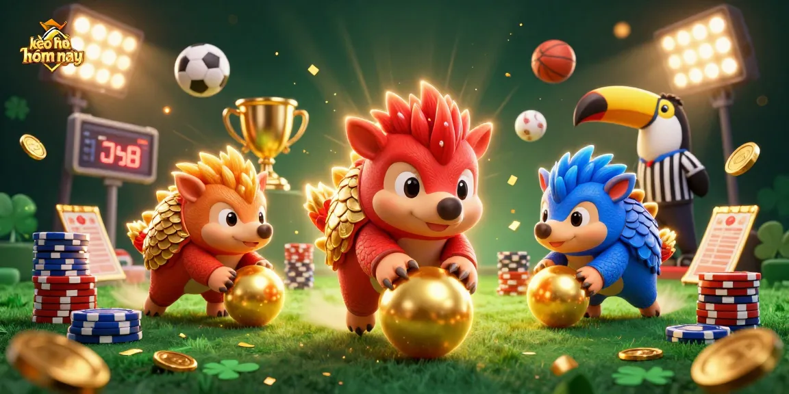 Engage with kèo nhà cái hôm nay through a dynamic betting scene featuring rival pangolins.
