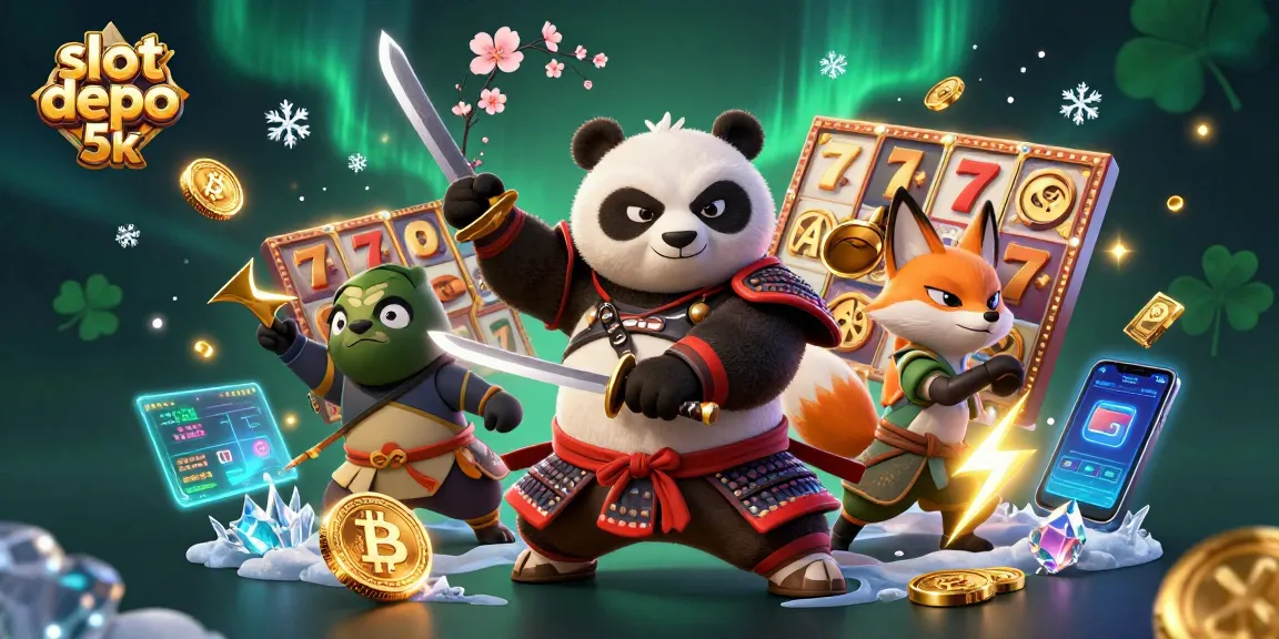 Engage in thrilling gameplay at slot depo 5k with captivating characters and vibrant slot reels.