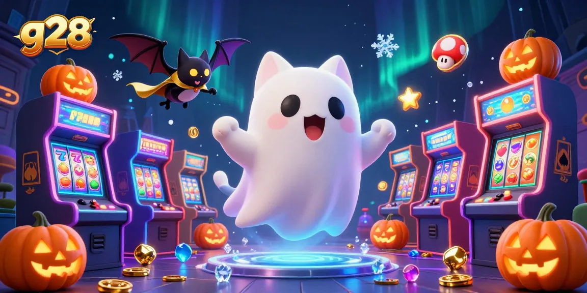 Experience g28 magic as a friendly ghost cat explores a haunted casino mansion filled with games.