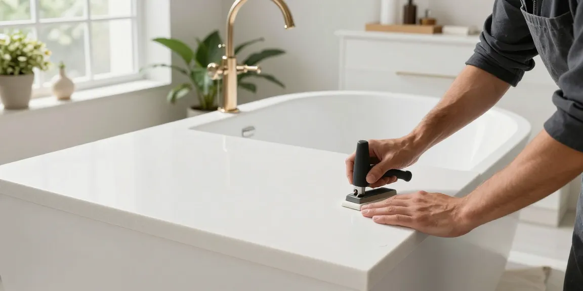 KingKonree solid surface bathroom design with freestanding tub and designer shaping materials, showcasing hygiene and innovation.