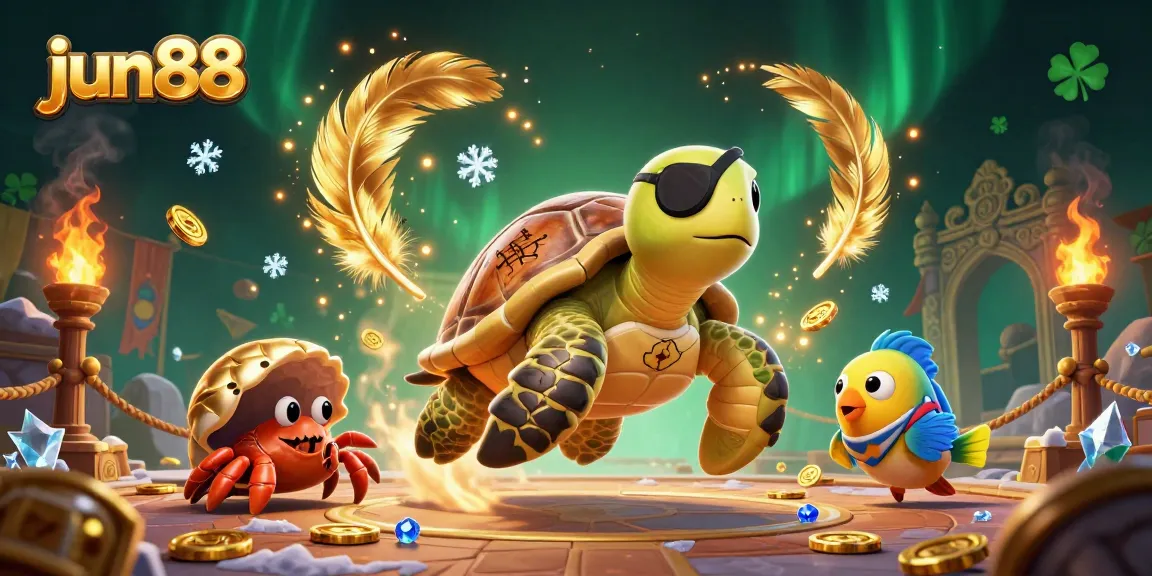 jun88 pirate turtle and friends explore treasure, showcasing an interactive gambling scene