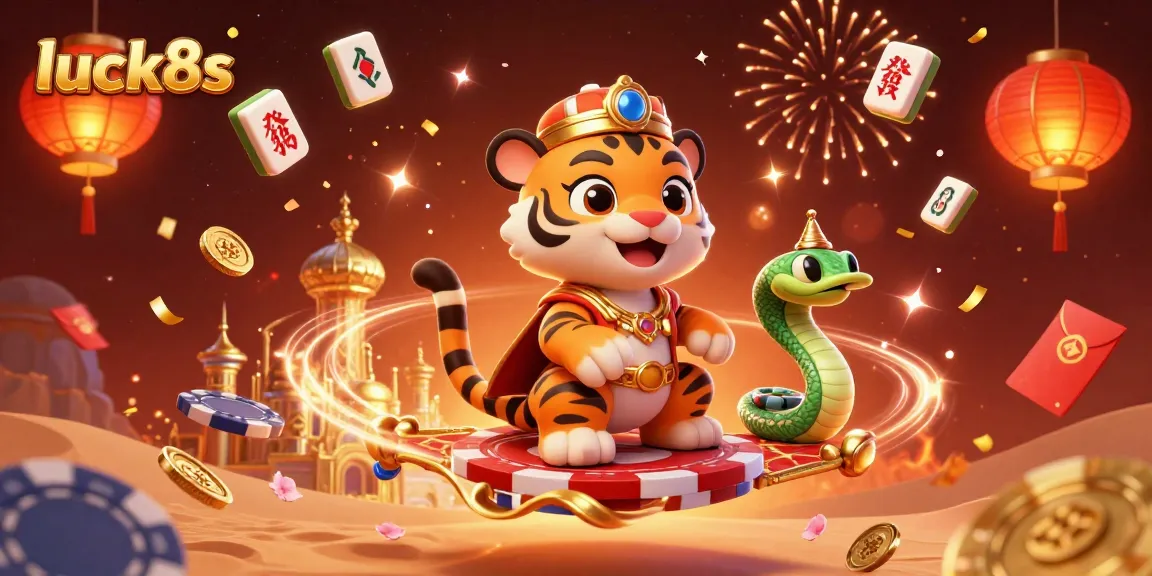 Experience luck8s with exciting casino action, featuring a stunning Arabian Nights tiger sultan.