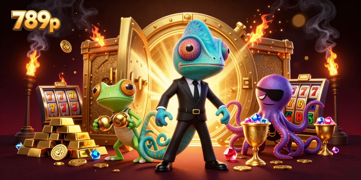 Engage with the thrilling casino atmosphere of 789p, showcasing vibrant characters and dazzling jackpots.
