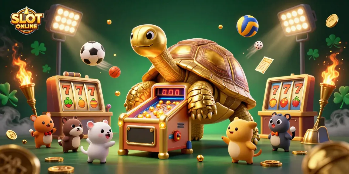 SLOT ONLINE spins exciting reels and sports elements, showcasing a dynamic gaming atmosphere.