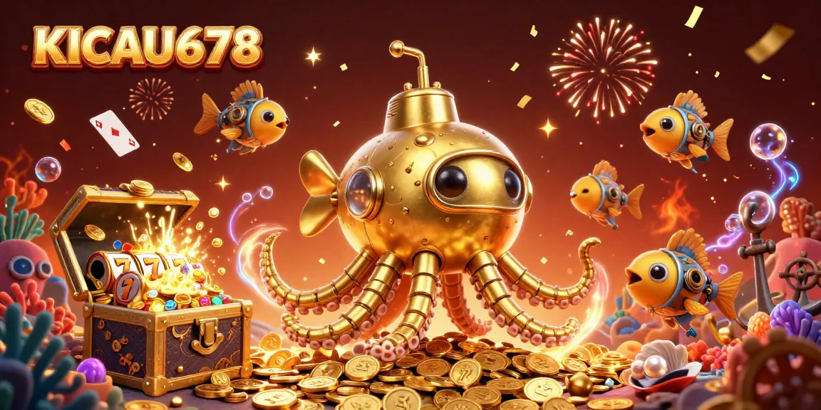 KICAU678 slots come alive with golden kraken submarine and exciting gameplay elements, showcasing an immersive casino experience.