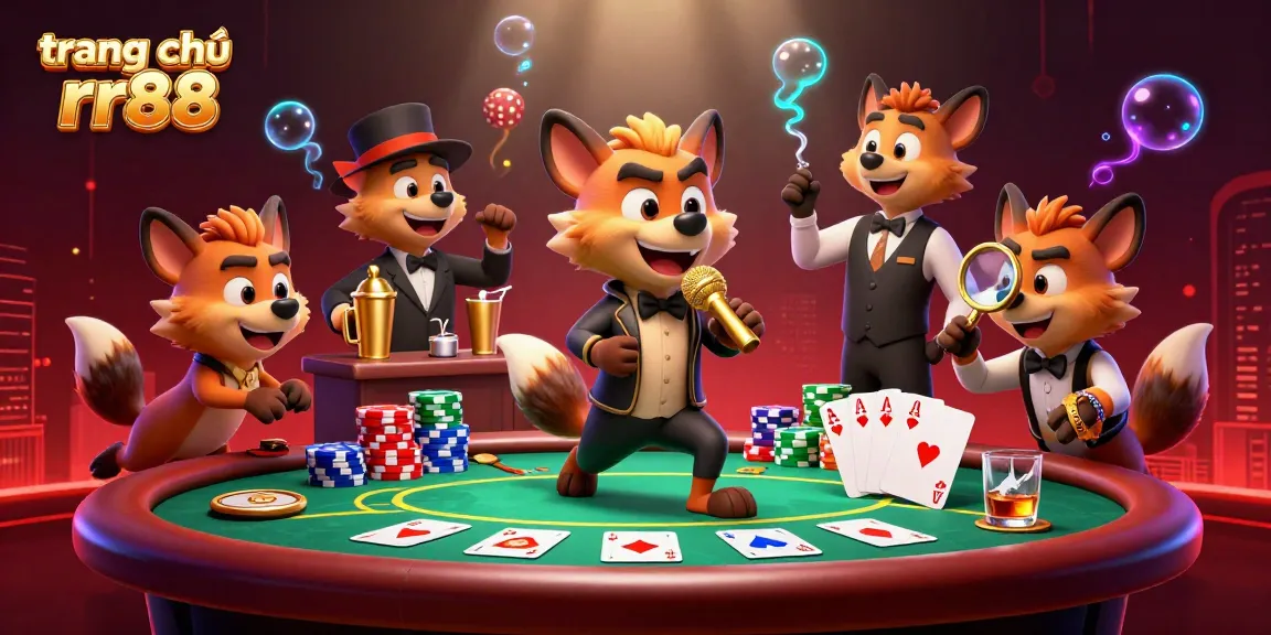 Engage with the lively scene at trang chủ rr88 featuring hyenas in a comedy casino club, showcasing excitement and humor.