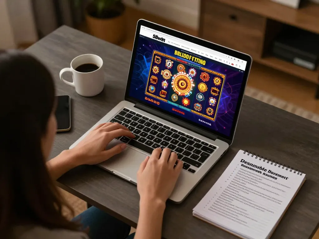 Player engaging with the 58wiin online casino, showcasing an immersive gaming experience