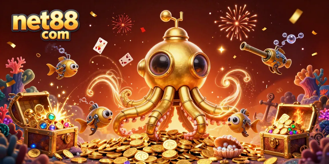 Join the fun at net88 com with an exciting underwater treasure hunt featuring gold coins and fish!