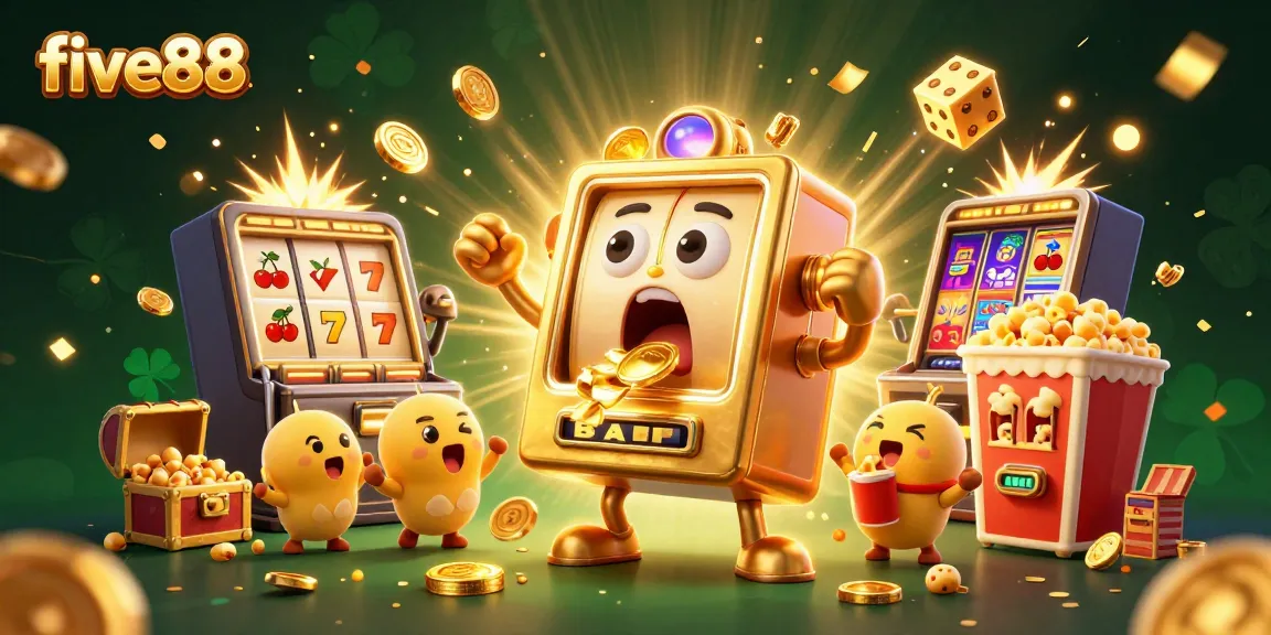 five88 celebrates a jackpot frenzy with vibrant slot machines and golden coins