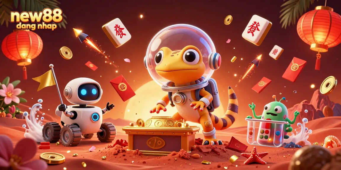Join the adventure at new88 dang nhap as the Martian gecko uncovers a hidden casino treasure.