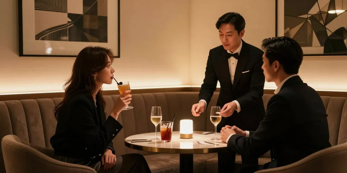 강남블랜딩쩜오에서 고급스러운 분위기 속 매니저와 함께 특별한 시간을 보내는 모습입니다.