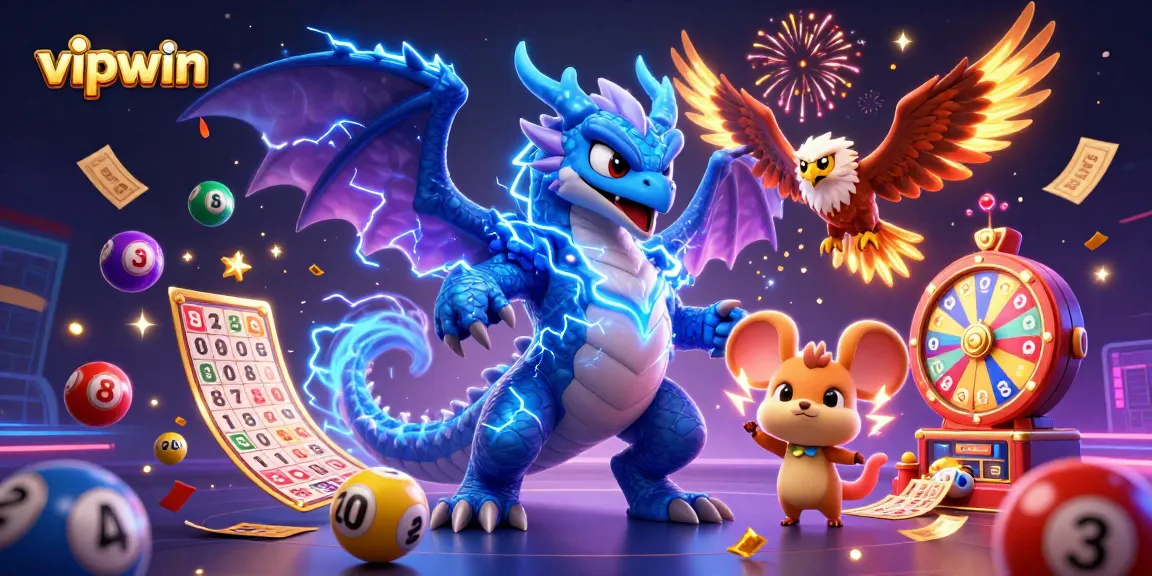 Win big at vipwin with thrilling lottery games and vibrant cash prizes in a celebratory casino scene.
