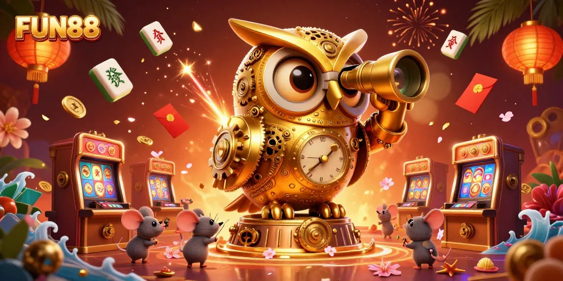 Experience the thrilling slots at FUN88 with animated characters enjoying the vibrant casino atmosphere.
