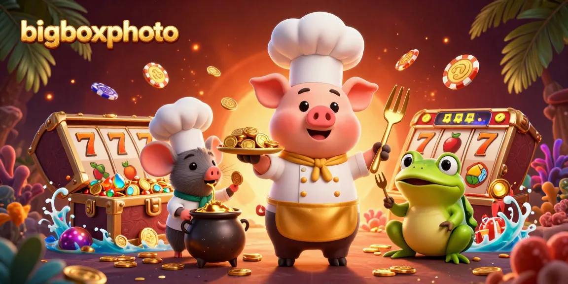 Experience thrilling wins with bigboxphoto’s slots, featuring a chef pig and friends in vibrant 3D.