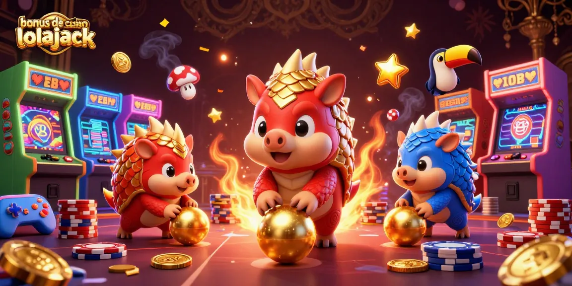 Découvrez le bonus de casino lolajack avec des pangolins rivaux s'affrontant parmi des jetons de poker.