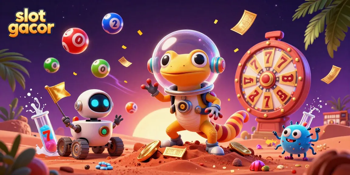 Spin the slot gacor reels with excitement as our alien friends celebrate a cosmic jackpot in a vibrant casino!