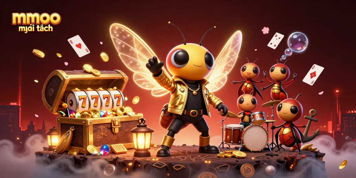 Experience the excitement of mmoo mới nhất through a vibrant 3D casino scene featuring engaging characters and dynamic gaming elements.