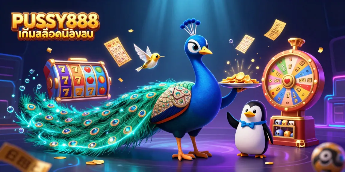 Engage with the exciting world of PUSSY888 เกมสล็อตมือถือ featuring vibrant slot reels, lucky symbols, and dynamic game elements.